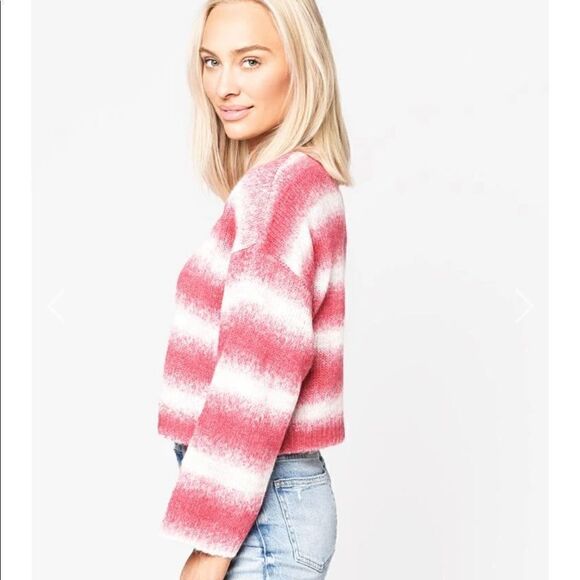 BB Dakota Pink Please Fuchsia Cropped Sweater - Picture 10 of 12